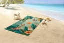 Strandtuch GOOD MORNING Joelle Grün Samt 100x180 cm Bild 1