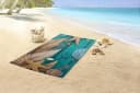 Strandtuch GOOD MORNING Bali türkis Samt 100x180 cm Bild 1