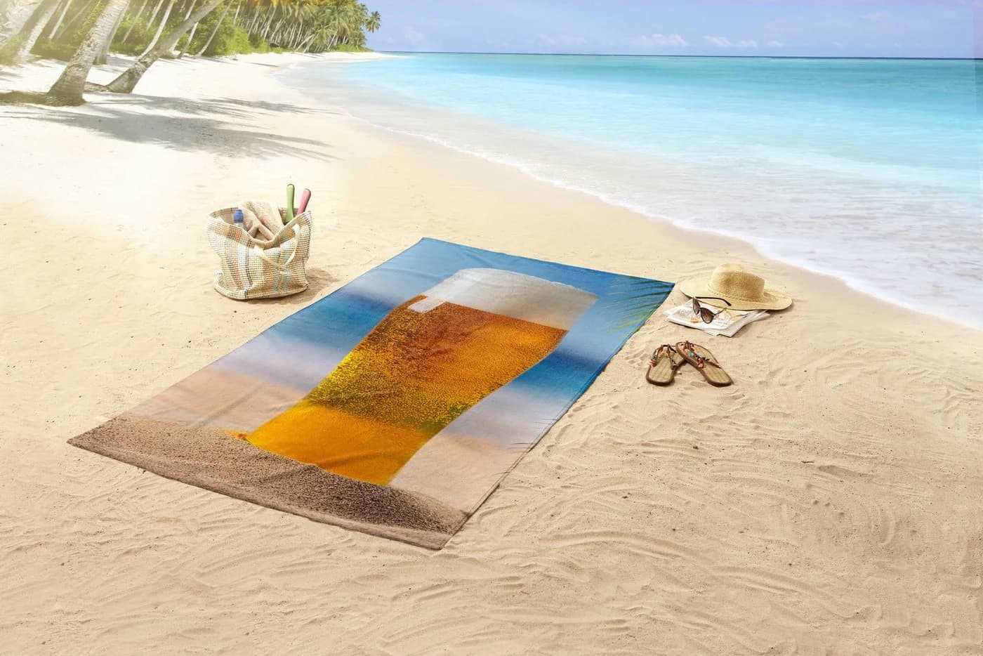 Strandtuch GOOD MORNING Beer 100x180cm Polyester Velours