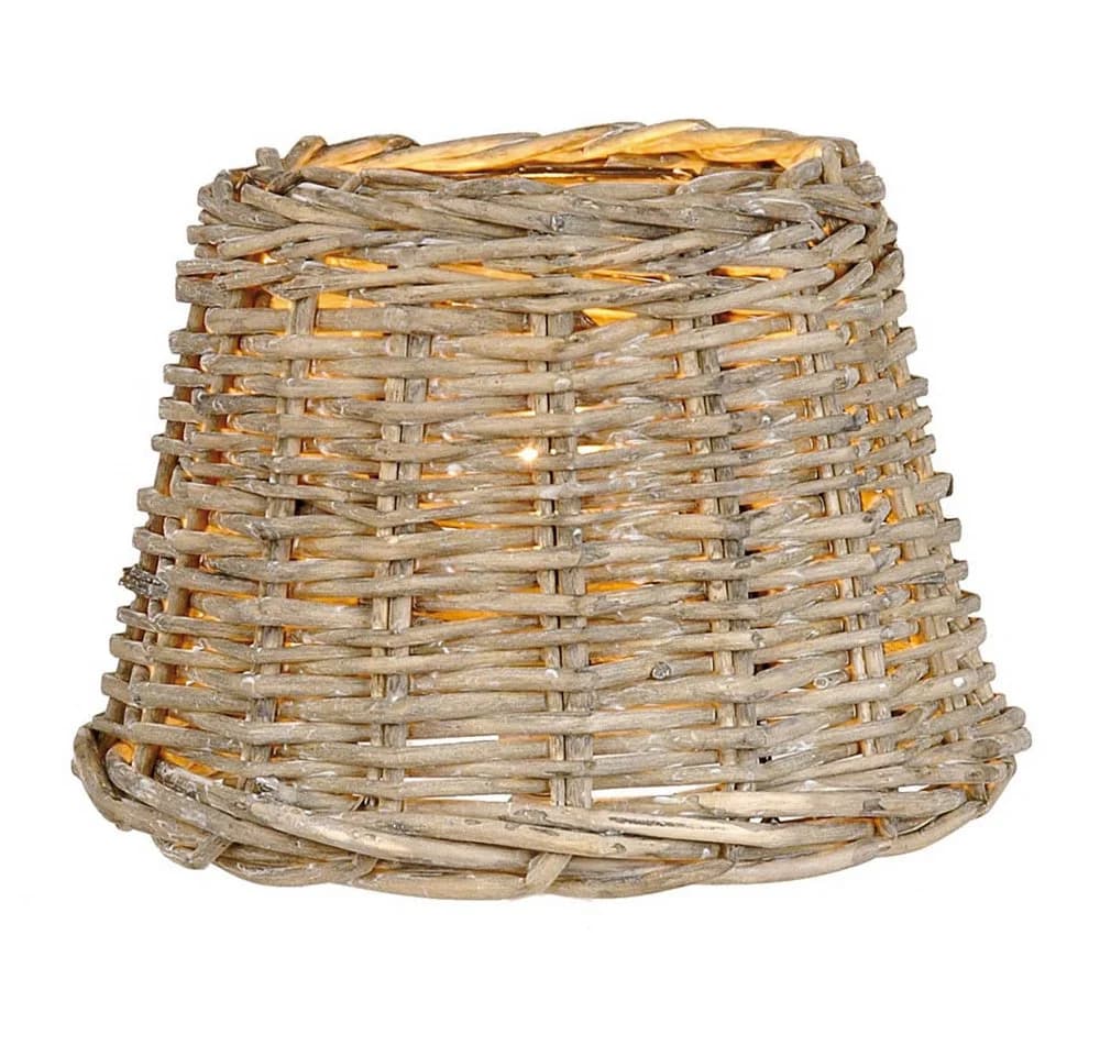 Clayre & Eef Lampenschirm Rattan Country Beige Grau