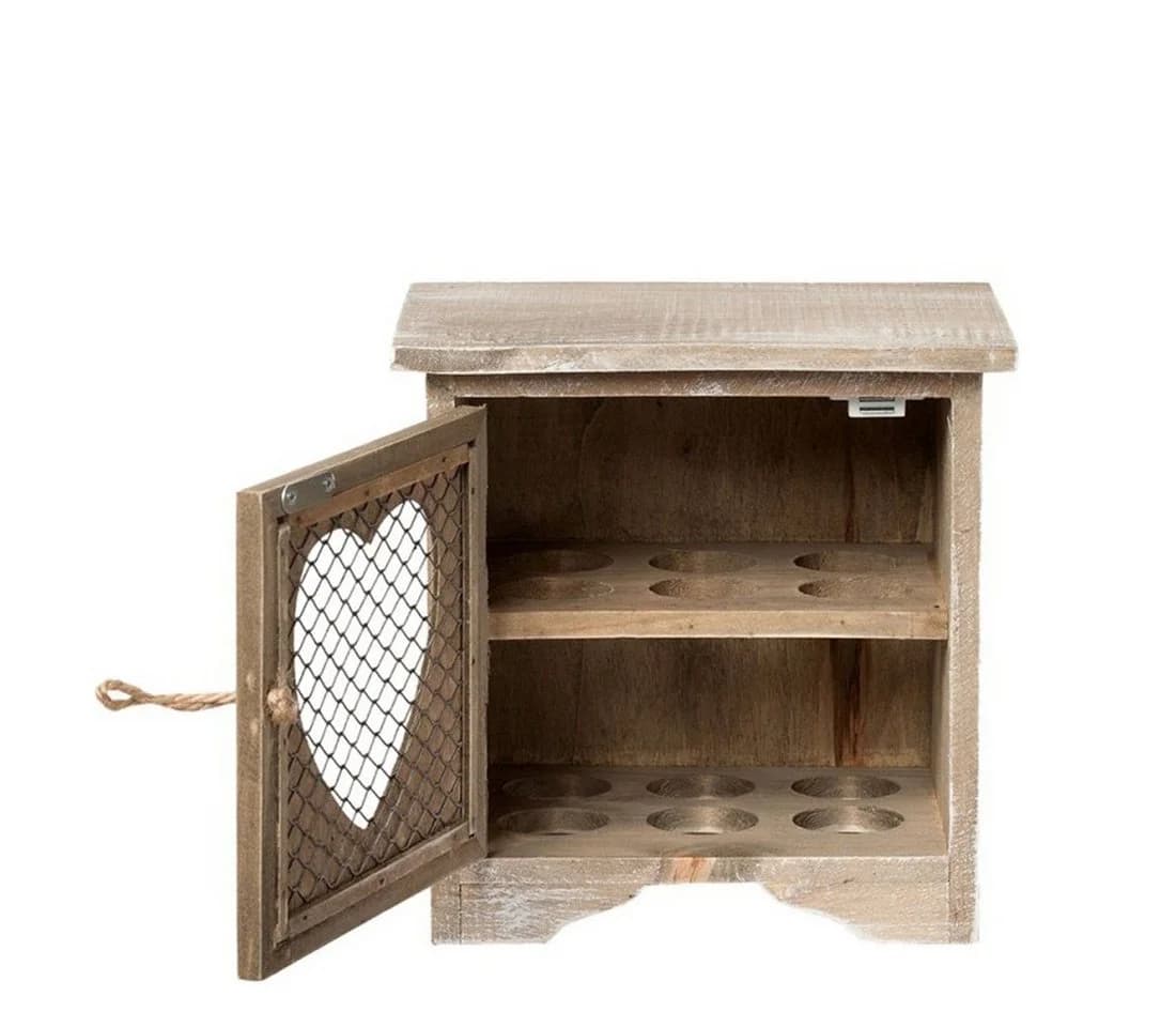 Clayre & Eef Eierständer Herz Braun Holz