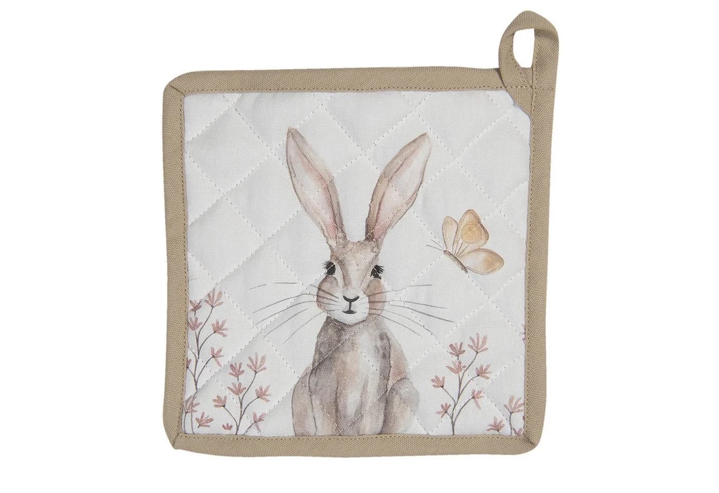 Clayre & Eef Topflappen Rustic Easter Bunny 2-tlg. Baumwolle