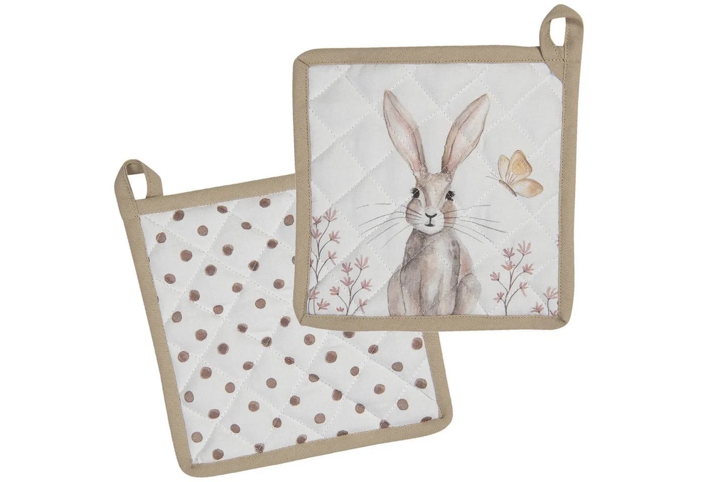 Clayre & Eef Topflappen Rustic Easter Bunny 2-tlg. Baumwolle - Bild 2