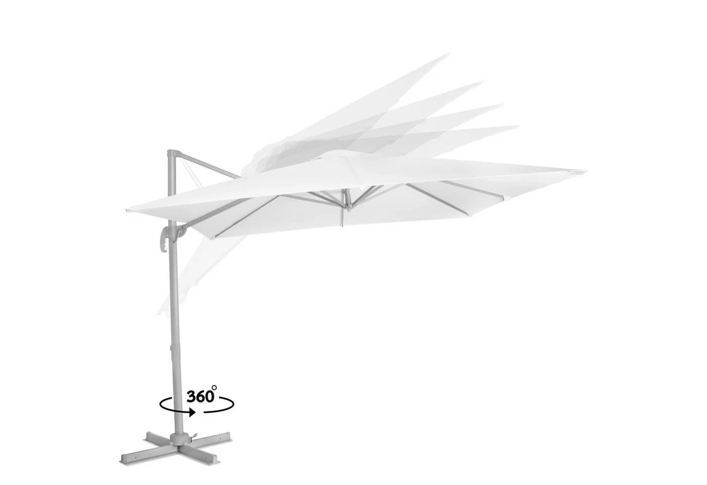 VONROC Freitragender Sonnenschirm Weiß 300x300 cm - Bild 3