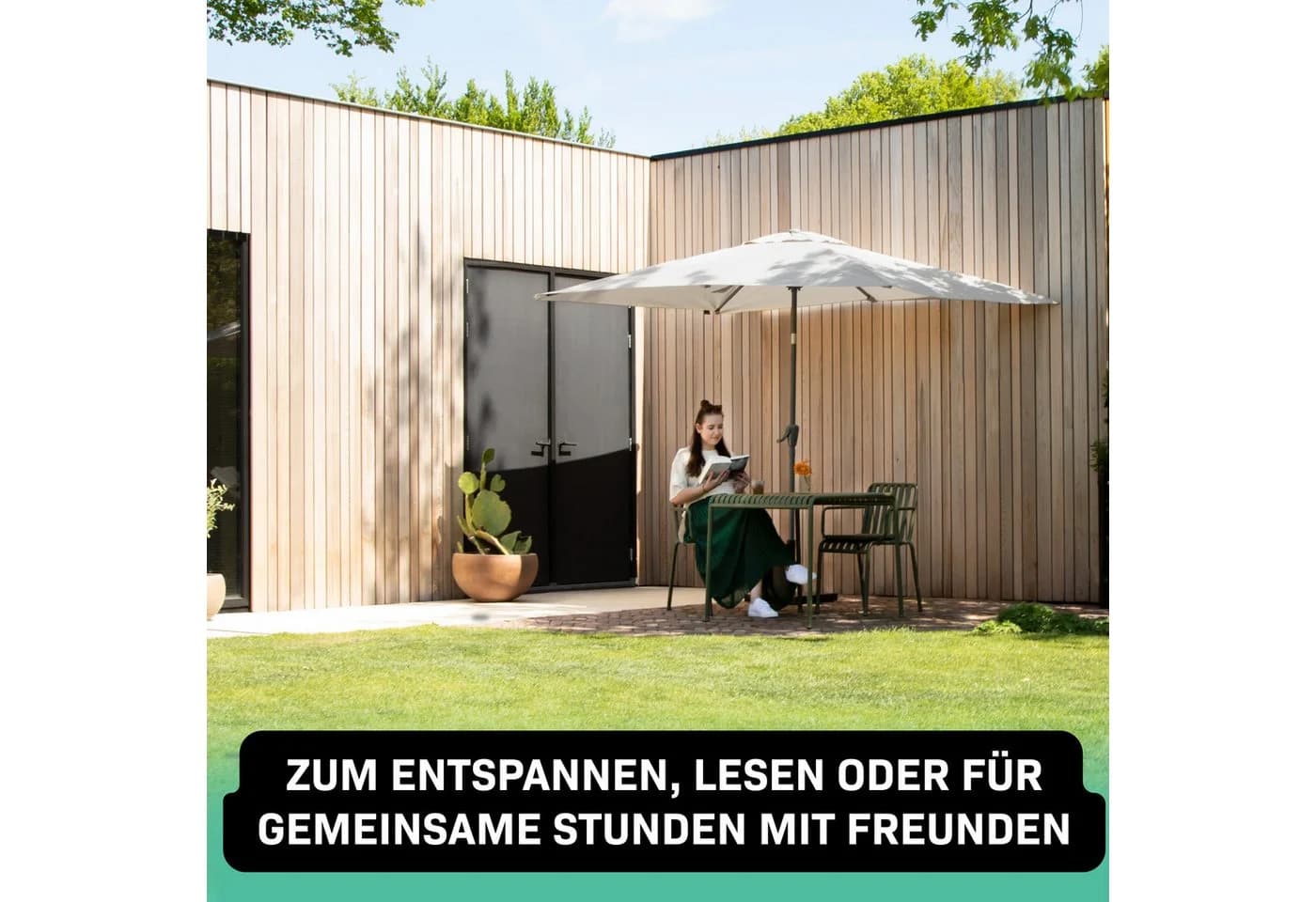 VONROC Sonnenschirm rechteckig Schwarz 300x200 cm - Bild 3