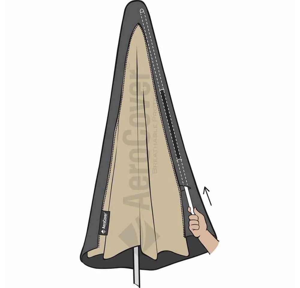 Aerocovers Sonnenschirm-Schutzhülle Schwarz Atmungsaktiv - Bild 5