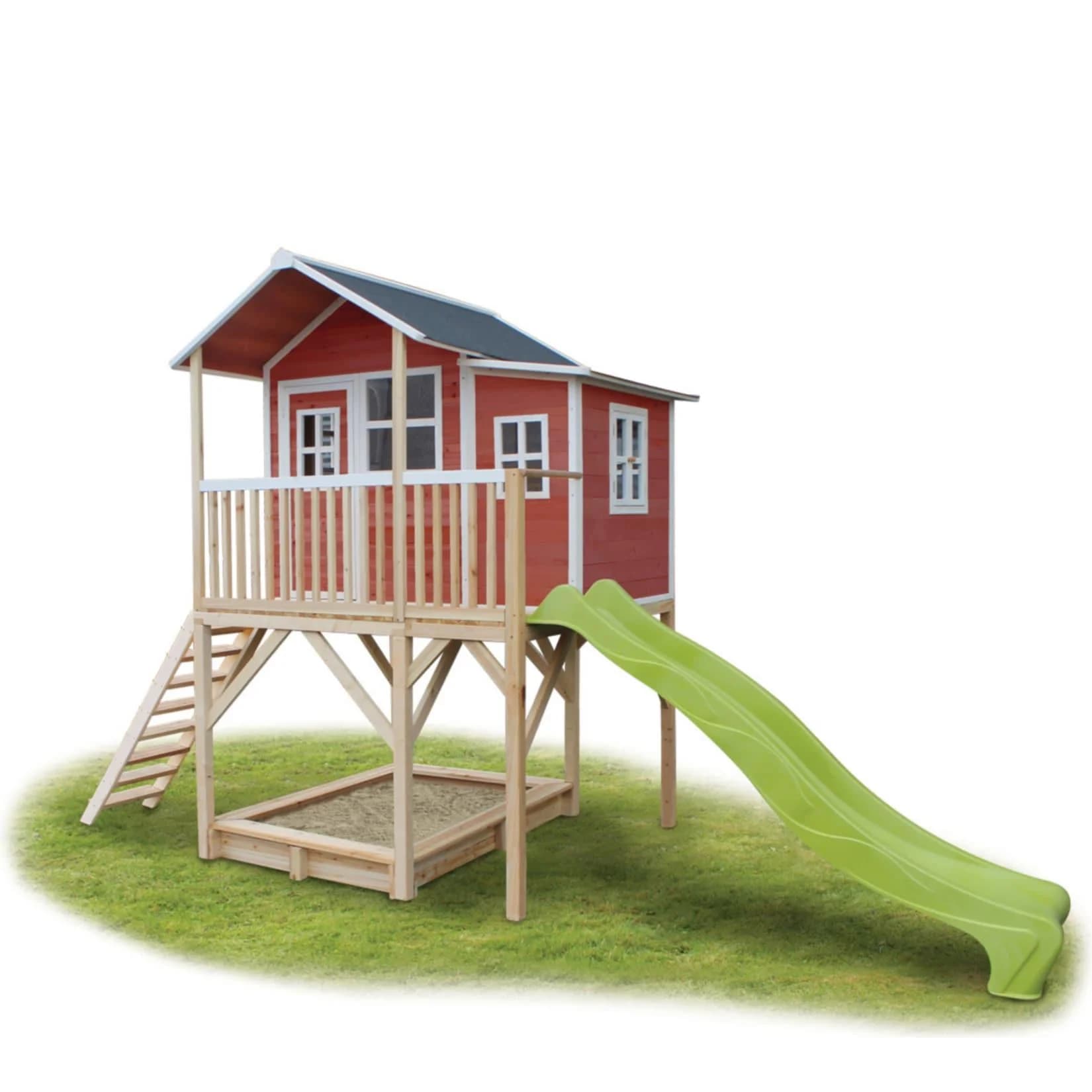 EXIT Loft 750 Holzspielhaus mit Rutsche und Sandkasten