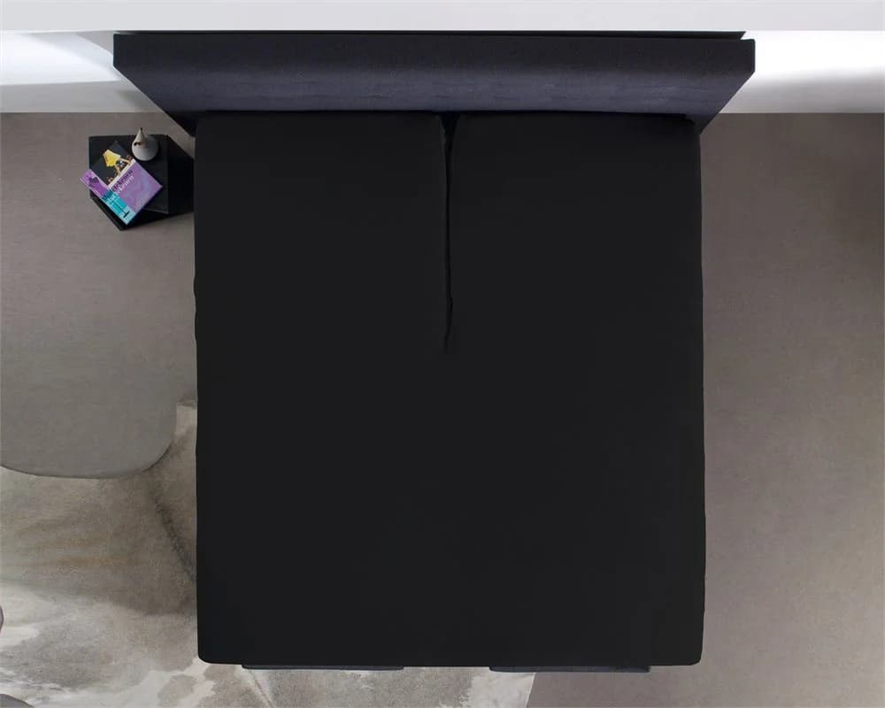 Sitheim-Europe Spannbettlaken Split Topper 100% Baumwolle Schwarz