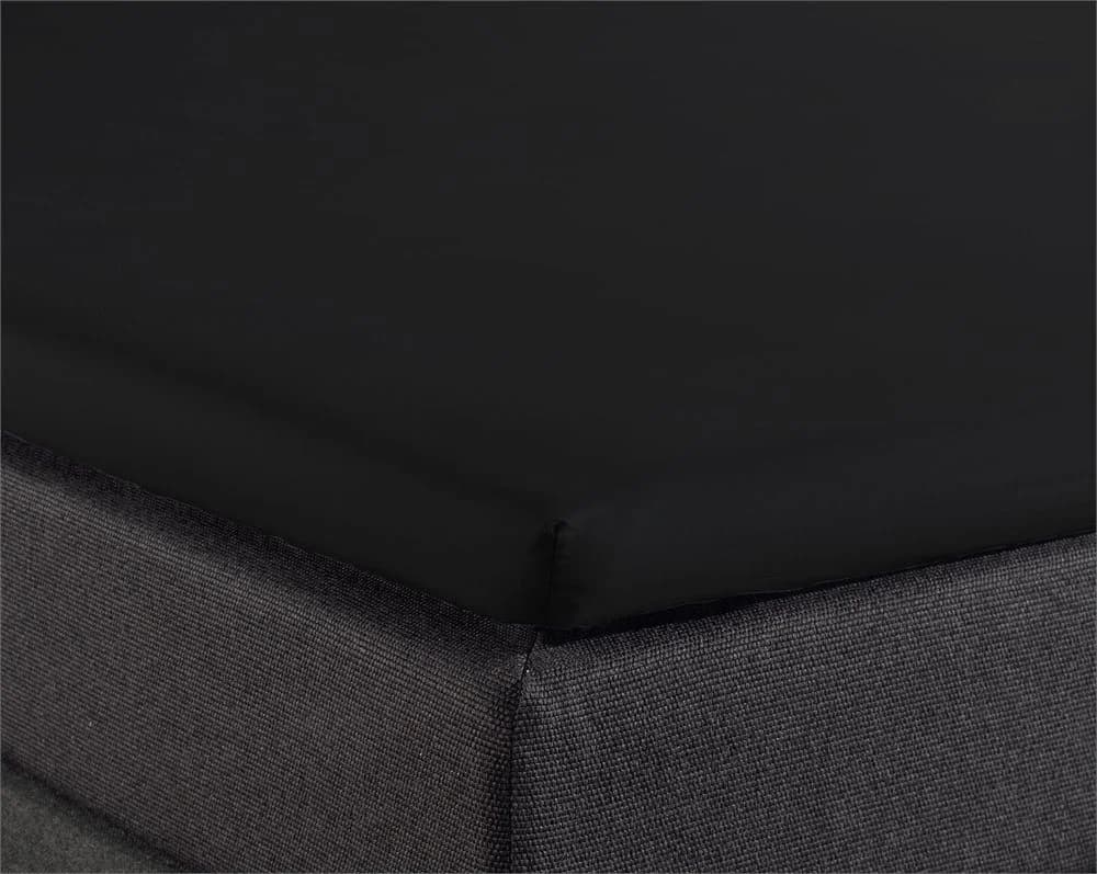 Sitheim-Europe Spannbettlaken Split Topper 100% Baumwolle Schwarz - Bild 3