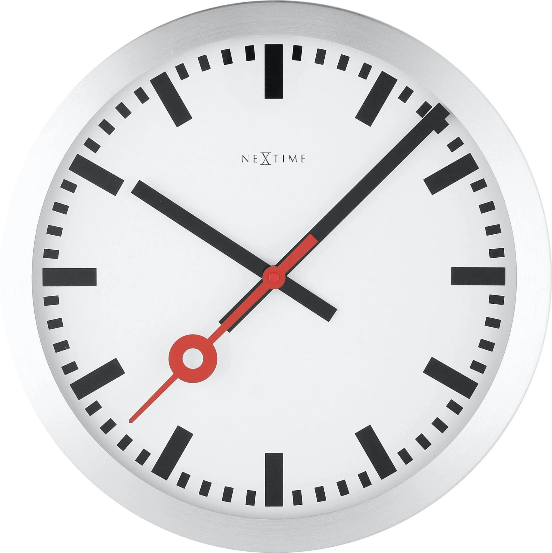 Wanduhr NEXTIME STATION Weiß Modern