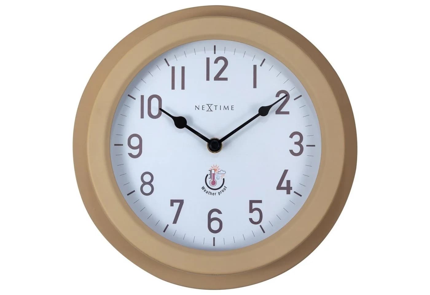 NEXTIME Wanduhr 4301 Poppy Metall Gartenuhr Silber/Braun Wetterfest - Bild 2