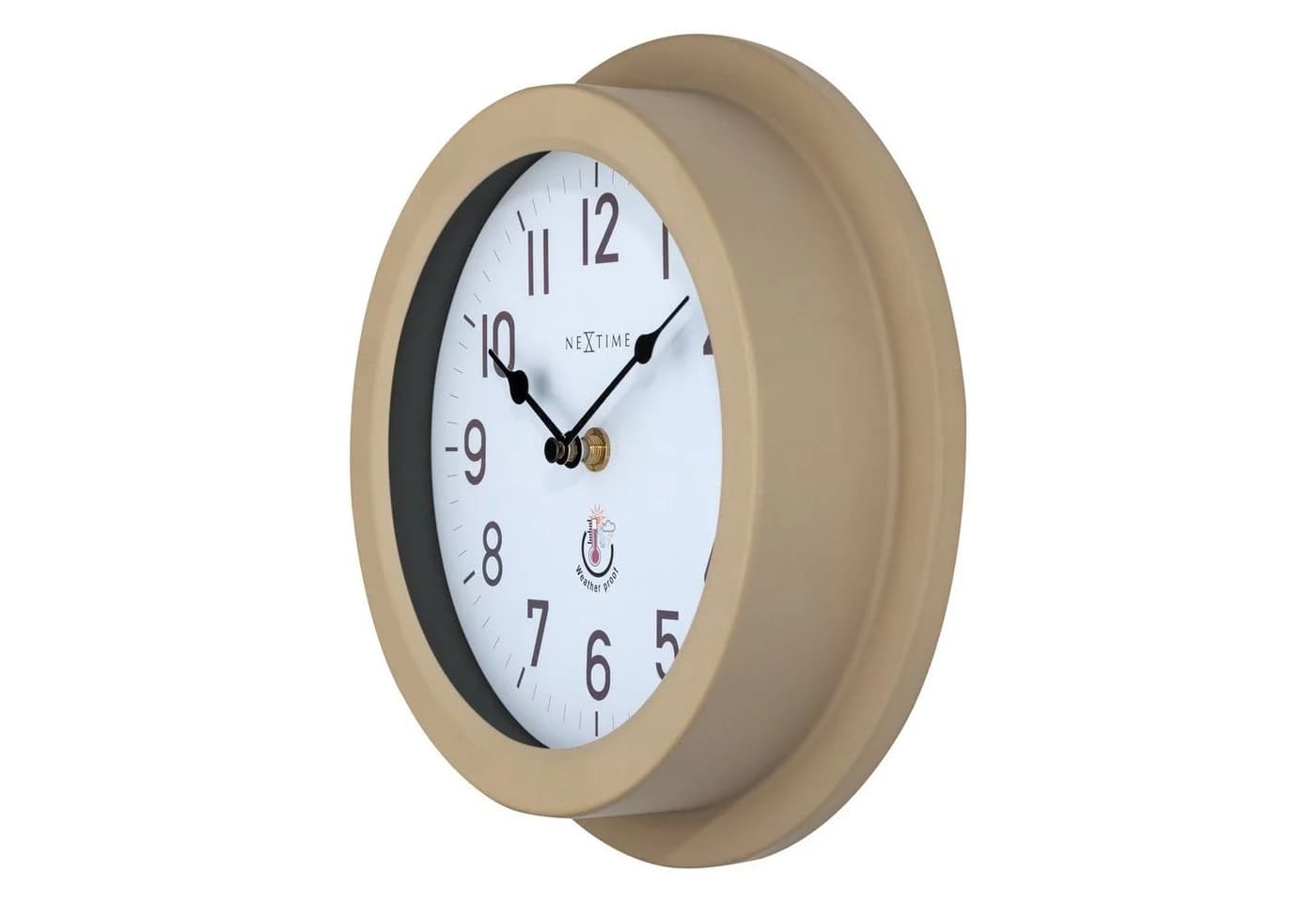 NEXTIME Wanduhr 4301 Poppy Metall Gartenuhr Silber/Braun Wetterfest - Bild 3