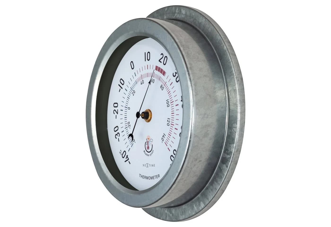 NeXtime Wanduhr 4302GA Metall Wetterfest Silber