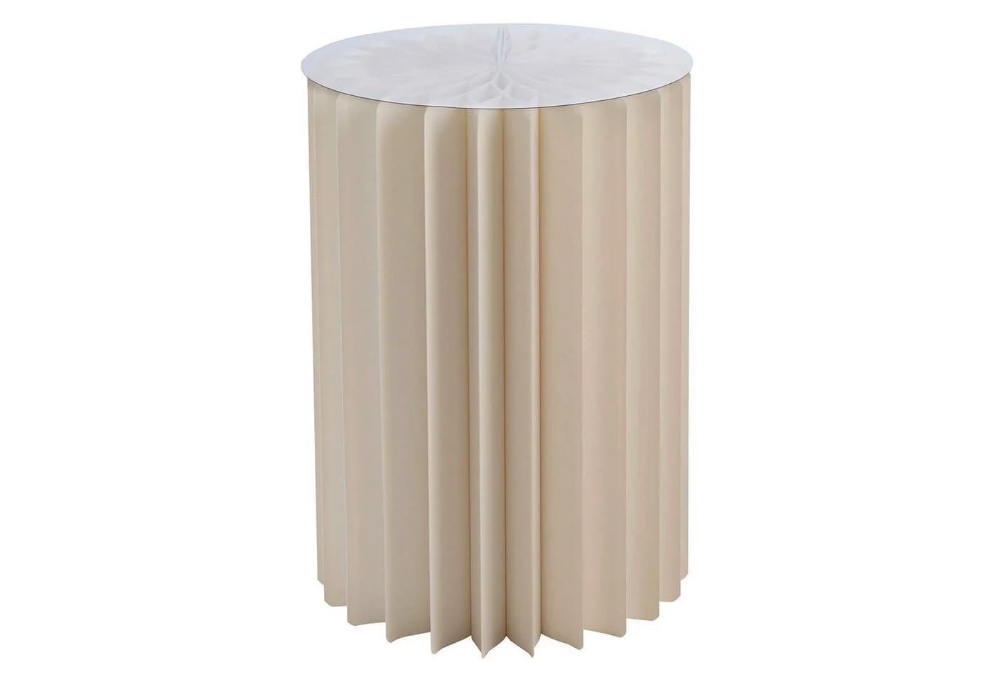 Beistelltisch DREL Creme Glas Faltbar - Bild 2