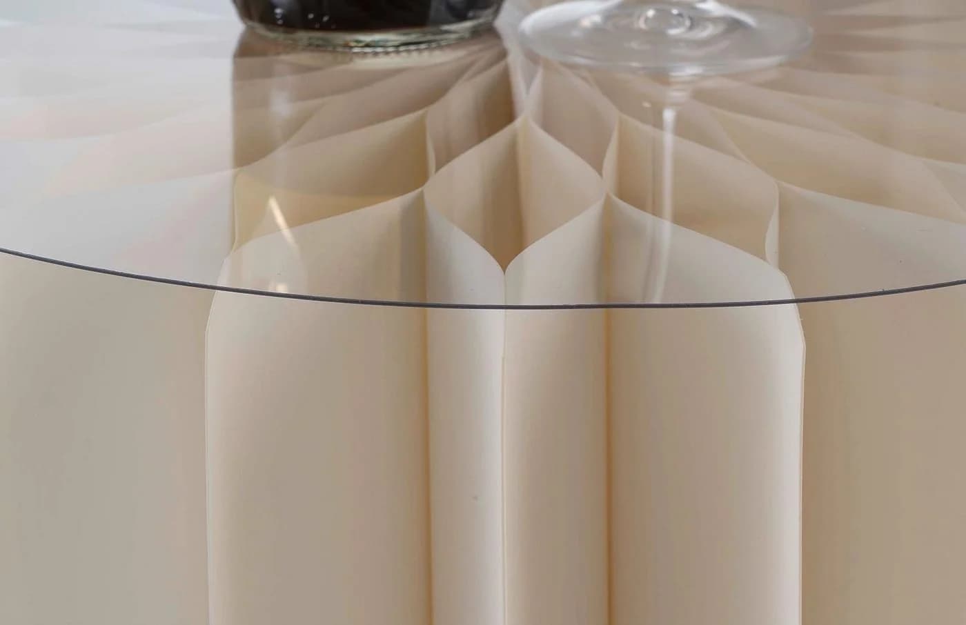 Beistelltisch DREL Creme Glas Faltbar - Bild 3