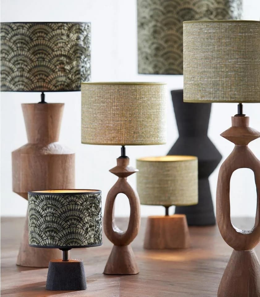 Light & Living Lampenschirm TWEED Grün Stoff Ø 30 cm