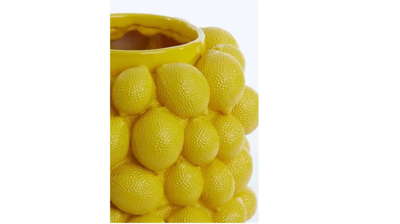 Light & Living Dekovase LEMON Knallgelb mit Polyresin-Zitronen