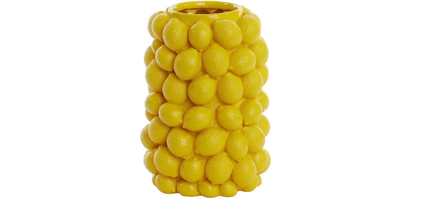 Light & Living Dekovase LEMON Knallgelb mit Polyresin-Zitronen - Bild 2