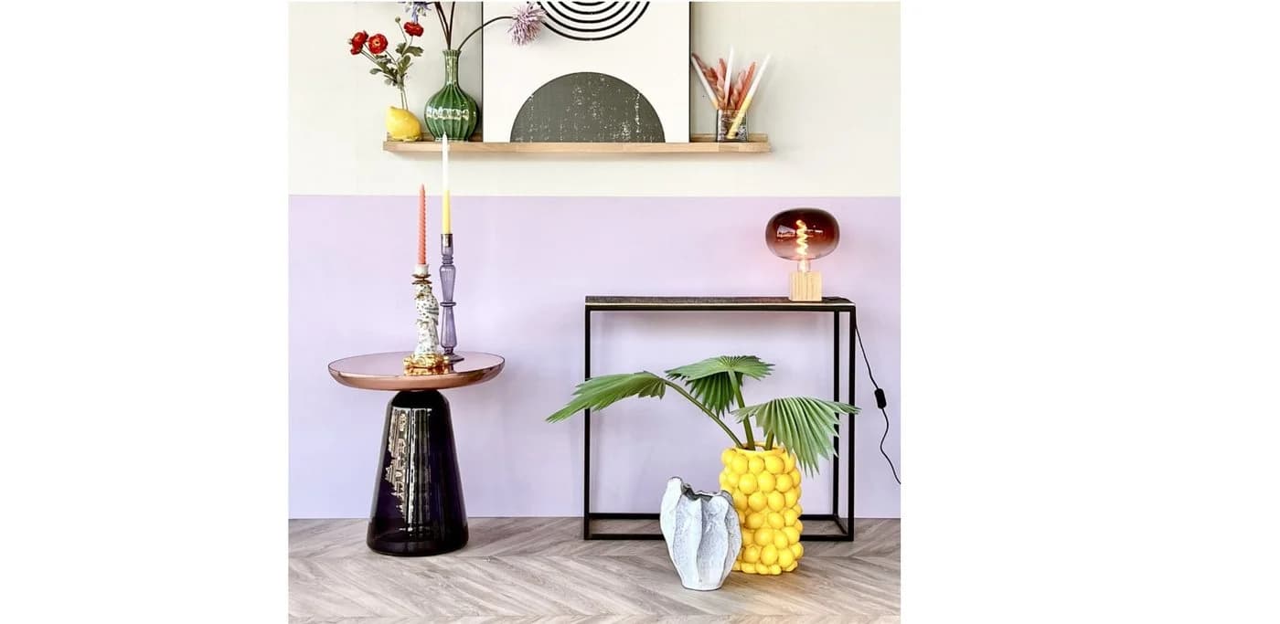 Light & Living Dekovase LEMON Knallgelb mit Polyresin-Zitronen - Bild 3
