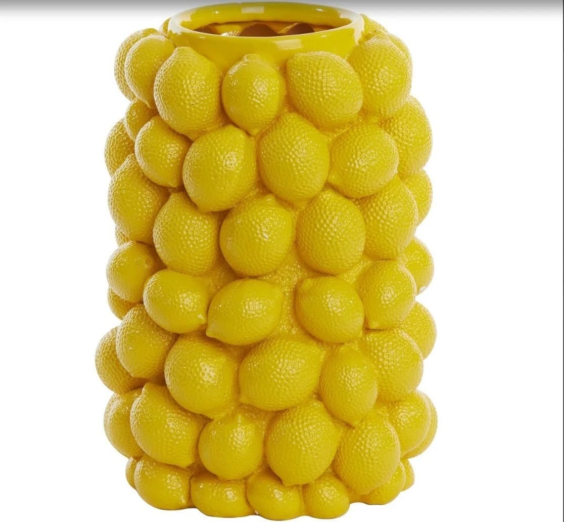 Light & Living Dekovase LEMON Knallgelb mit Polyresin-Zitronen - Bild 5