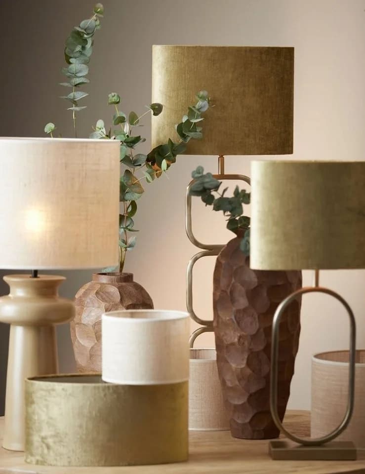 Light & Living Lampenschirm SENDAI Stoff Beige Ø 25 cm Metallhalterung