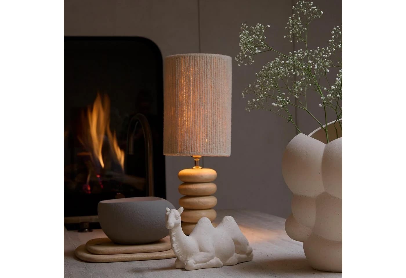 Light & Living Lampenschirm MEDANA Chenille Creme E27