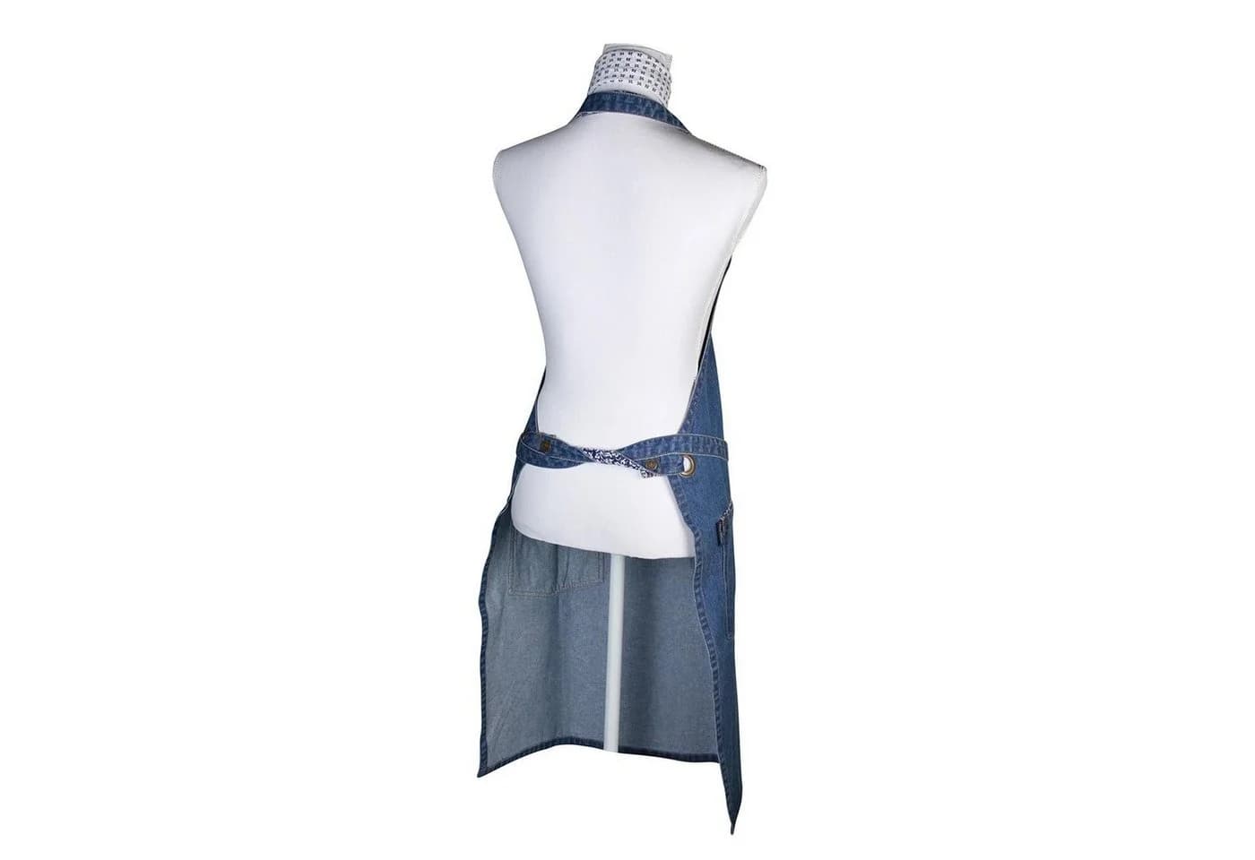 Laura Ashley Kochschürze Jeans-Look 2-teilig mit Halstuch - Bild 4