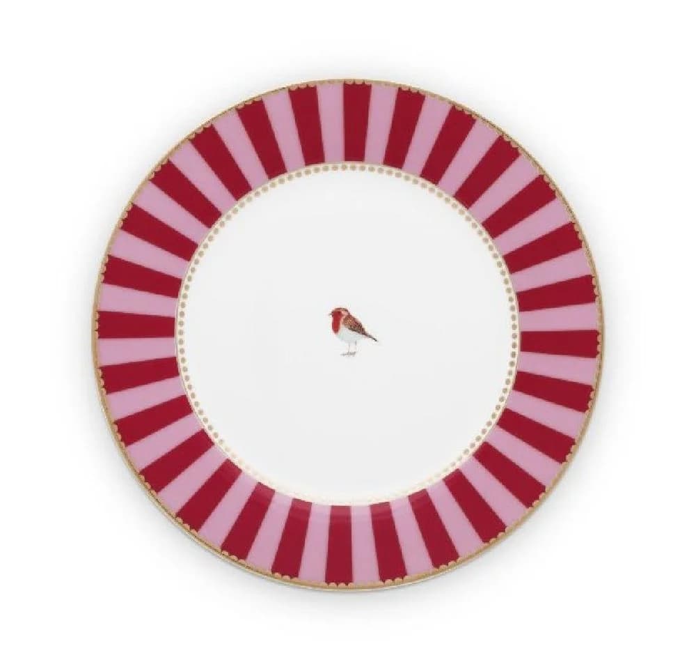 PiP Studio Frühstücksteller Love Birds Stripes Rot-Pink - Bild 2