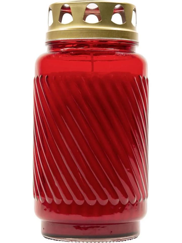 Bolsius Grabkerze Grablicht mit Deckel 17 cm Rot