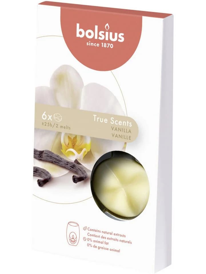 Bolsius Aromatic Wax Melts Vanille 6er Pack beige Duftschmelzblüten - Bild 2