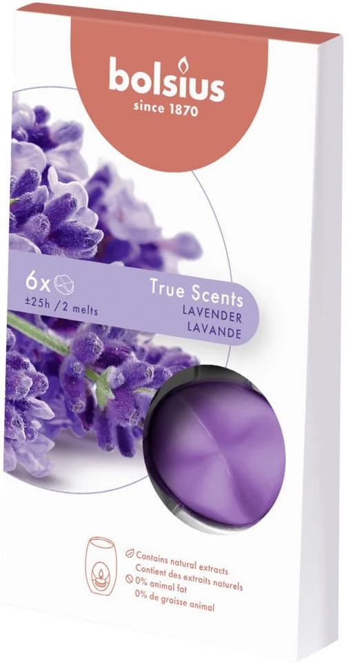 Bolsius Aromatic Wax Melts Lavendel, 6er Pack