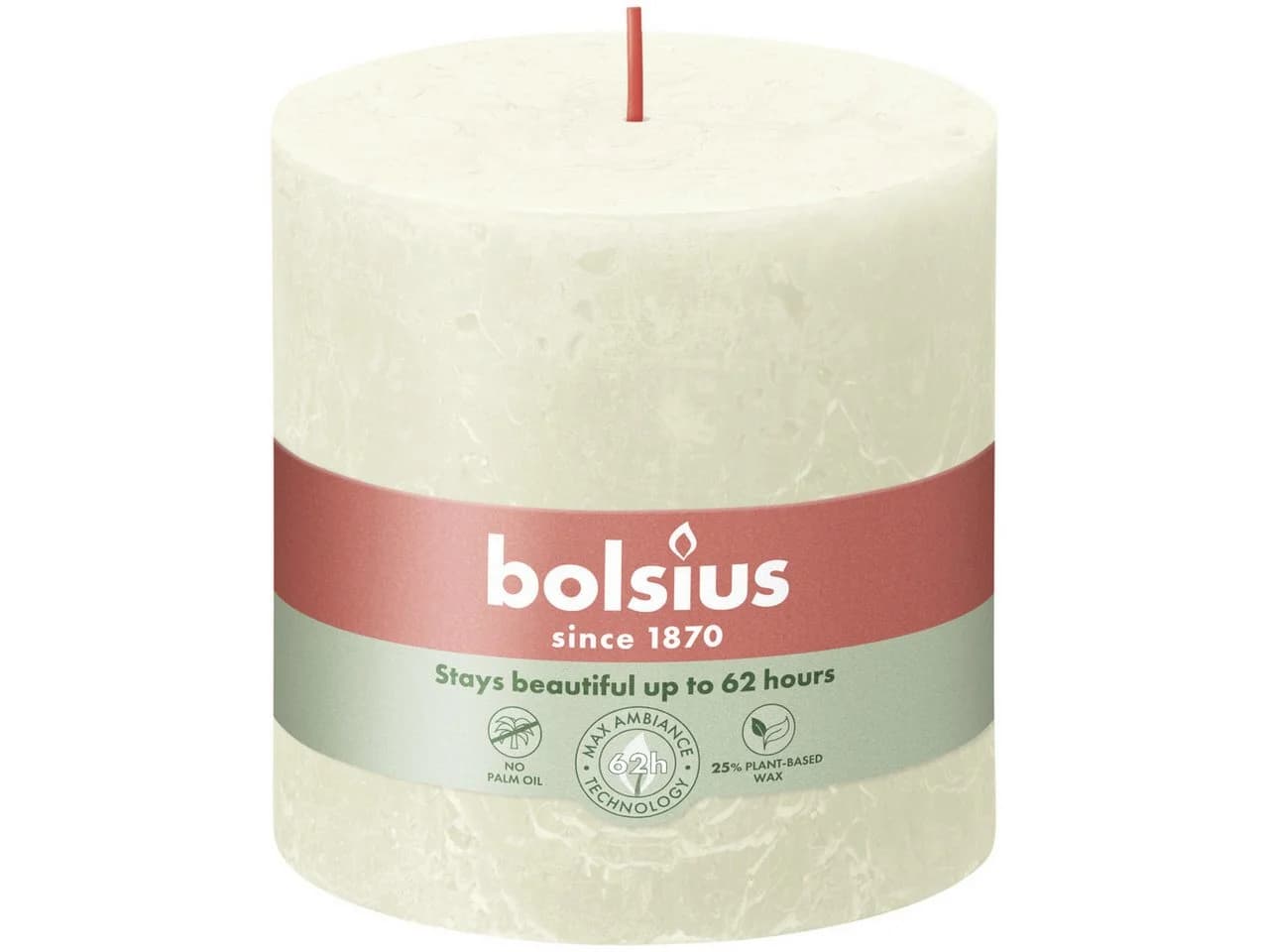 Bolsius Rustik Stumpenkerze Weiche Perle 10 cm