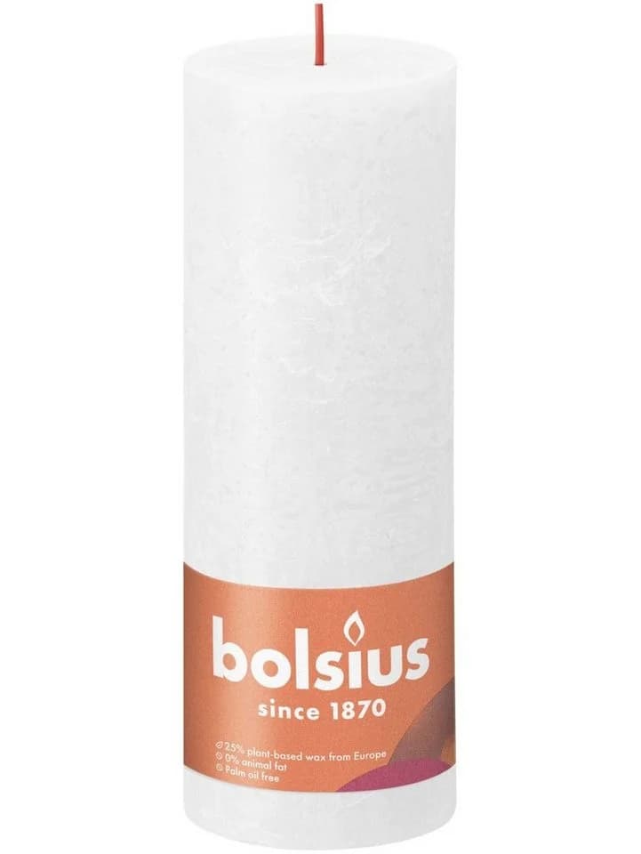 Bolsius Rustik Stumpenkerze wolkiges Weiß