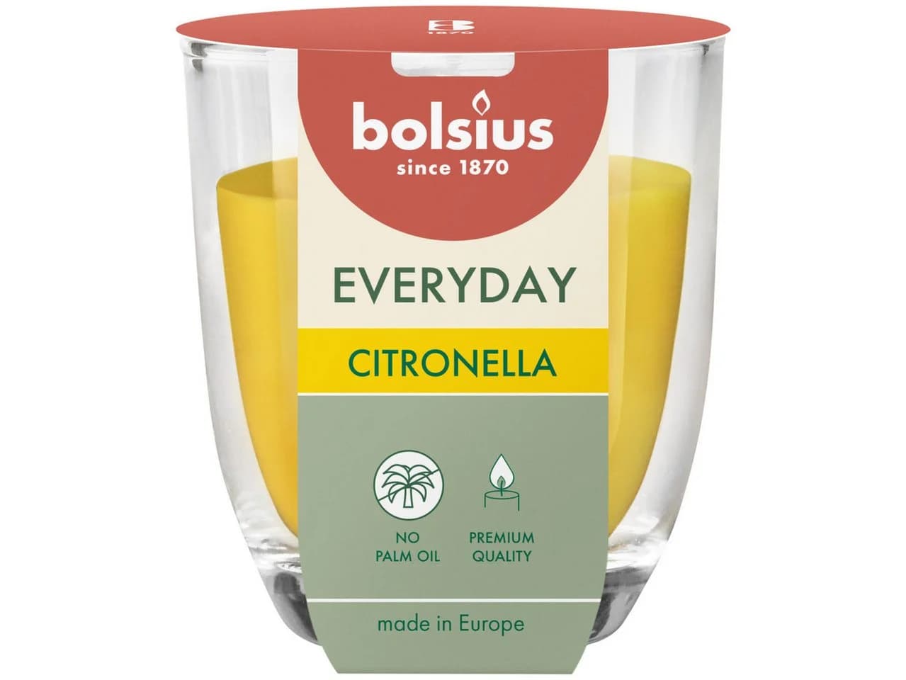 Bolsius Duftkerze Everyday Citronella 8 cm im Glas