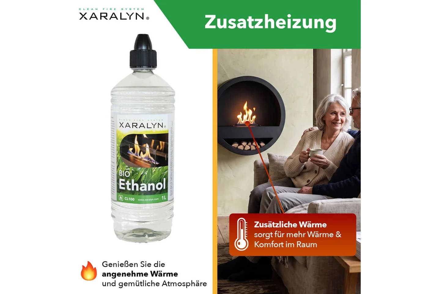 XARALYN Bioethanol CL100 12x1L - Geruchsneutral & Sicherer Verschluss - Bild 5