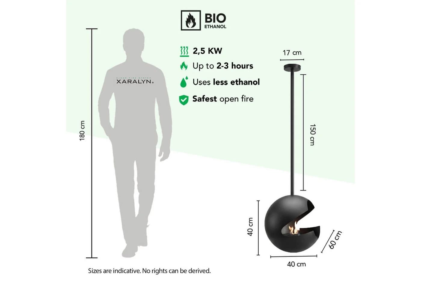 XARALYN Bioethanol-Deckenkamin Halo Base Schwarz - Bild 5