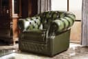 Salottini Chesterfield Sofagarnitur Cardiff 3/2/1 Grün Leder Bild 1