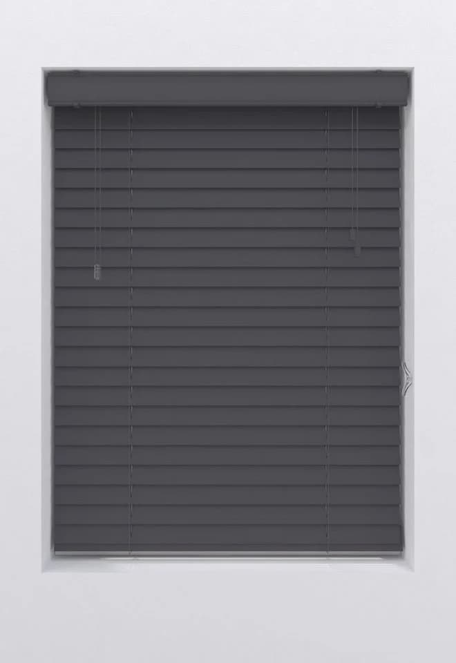 MY HOME Jalousie Ariane Anthrazit PVC 50mm Lamellen Holzoptik