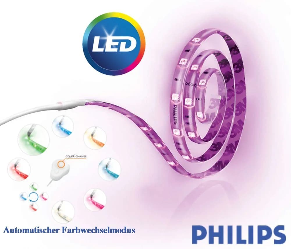 Philips LED Lichtleiste 1m 6W Weiss & Bunt Farbwechsler - Bild 1