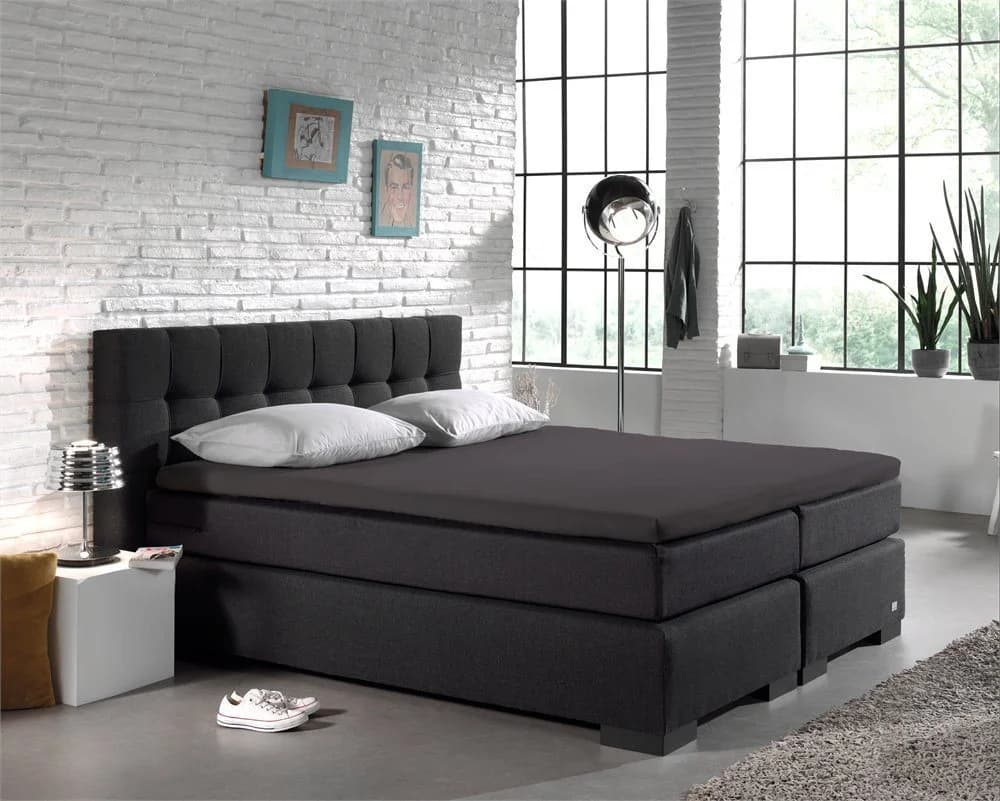 Sitheim® Spannbettlaken Split Topper 100% Baumwolle Silber - Bild 2