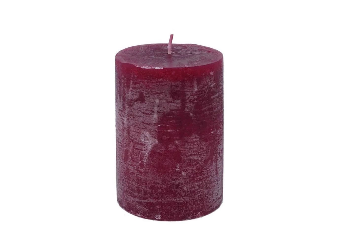 B&S Stumpenkerze Rustikkerze Bordeaux 10er Set