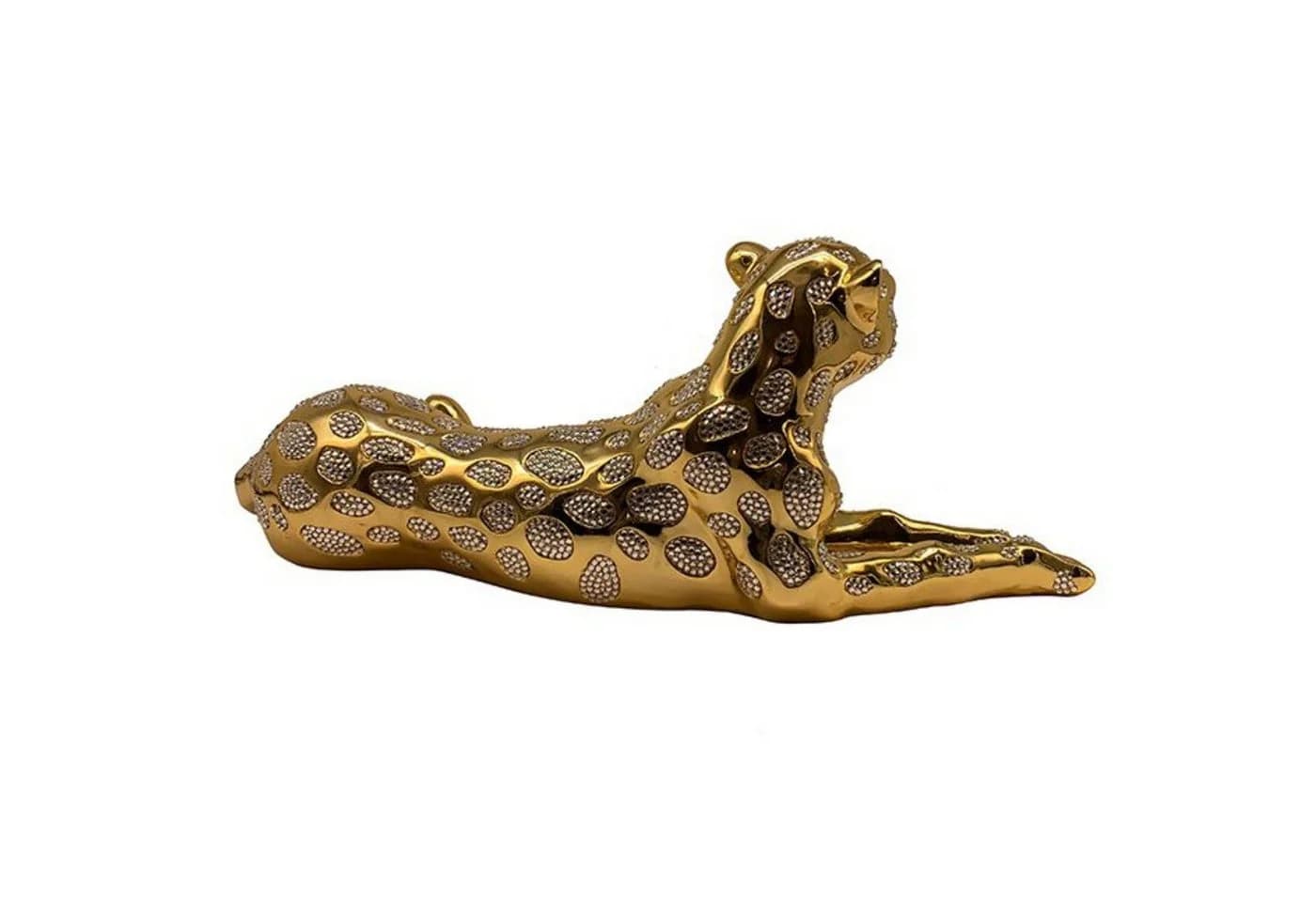 alesvelt Leopard Skulptur Gold/Silber 57 cm