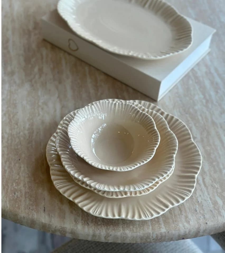 EmirtexHome Geschirrset BRICARD Bernis 25-tlg. Beige Porzellan für 6 Personen