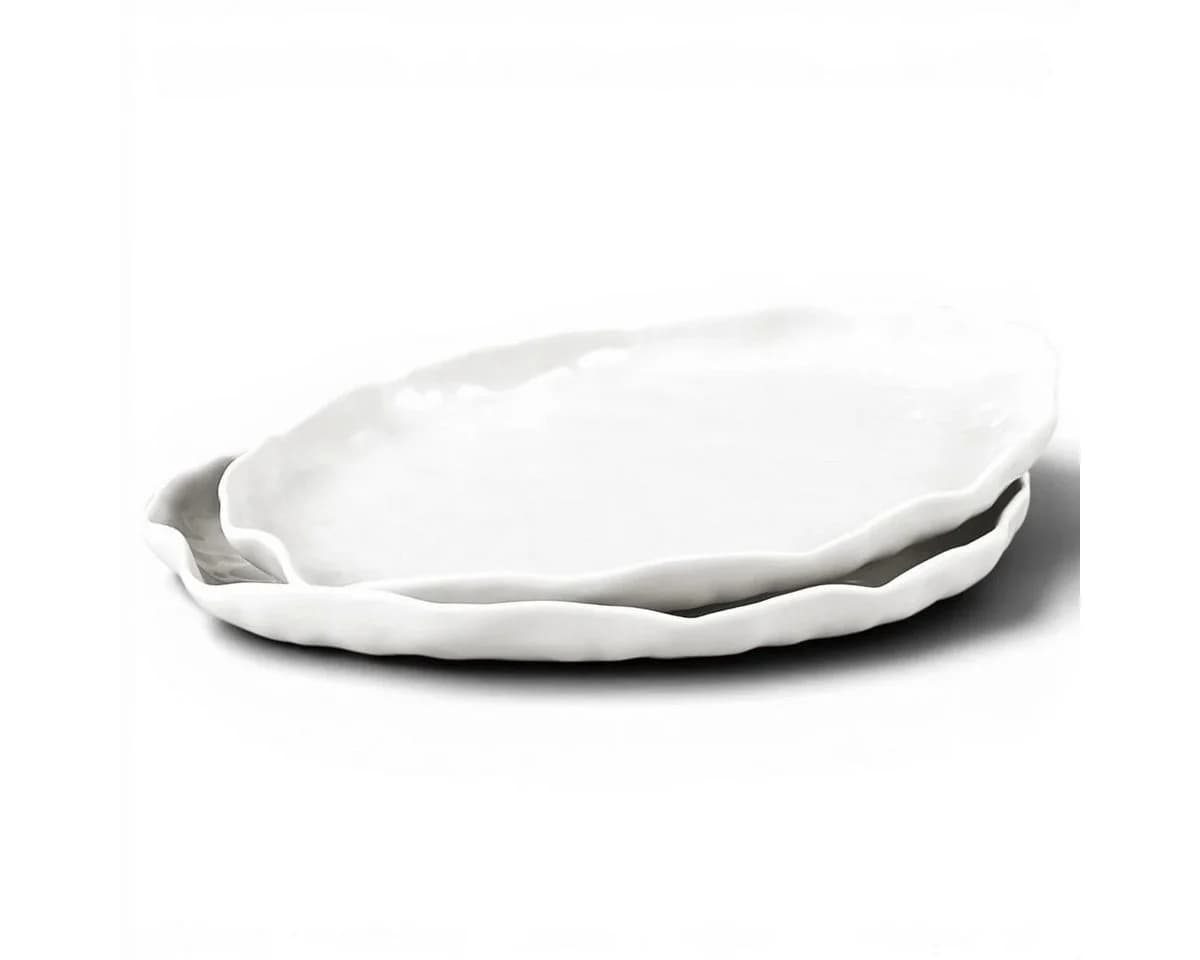 EmirtexHome Servierplatte Angles 2er Set Weiß