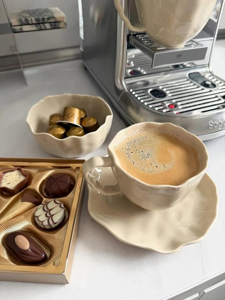 EmirtexHome Espressotasse Angles 6er Set Beige Porzellan - Bild 3