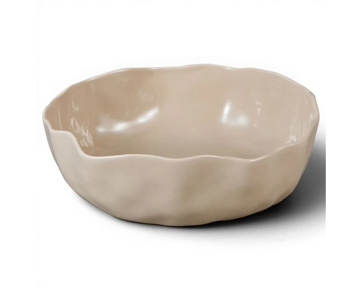 EmirtexHome Salatschüssel Angles 22cm Beige Porzellan