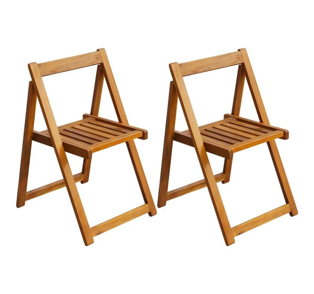 vidaXL Gartenstuhl Klappstuhl 2er Set Akazienholz Braun - Bild 2