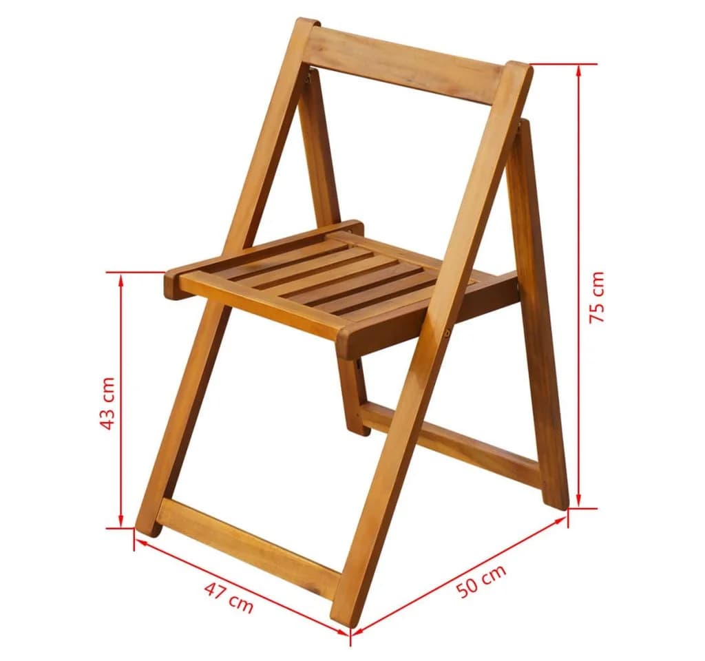 vidaXL Gartenstuhl Klappstuhl 2er Set Akazienholz Braun - Bild 5