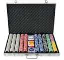 vidaXL Poker Set 1.000 Laserchips Aluminiumkoffer Bunt Bild 2
