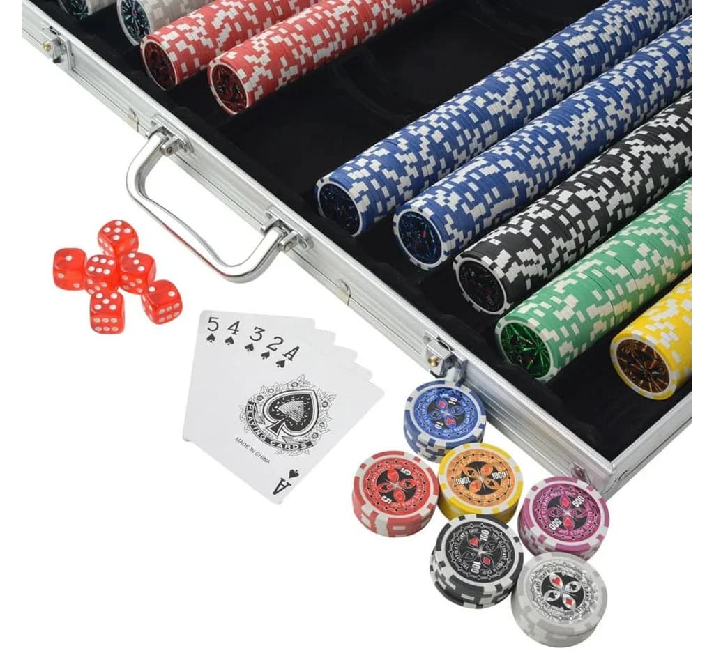 vidaXL Poker Set 1.000 Laserchips Aluminiumkoffer Bunt - Bild 3